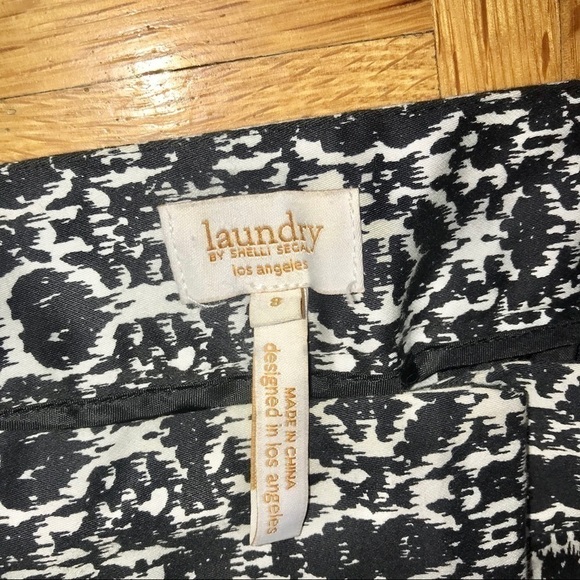 Laundry by Shelli Segal Printed Ankle Trousers Size 8 Minimalist Office Style - Picture 2 of 7